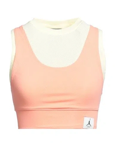 Jordan Woman Top Salmon Pink Size L Nylon, Elastane