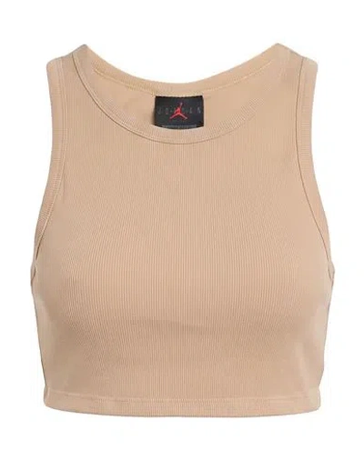 Jordan Woman Top Sand Size L Cotton, Polyester, Elastane In Neutral