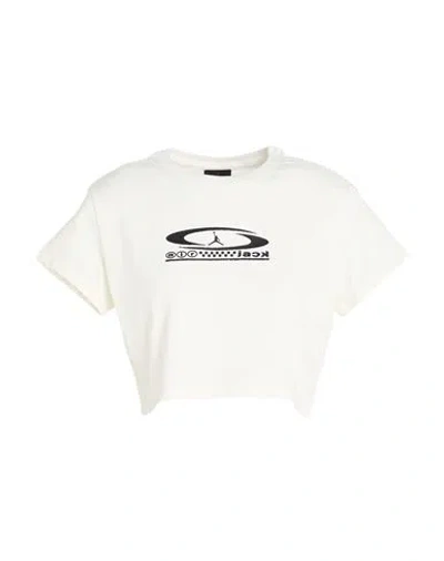 Jordan Woman T-shirt Cream Size Xl Cotton In White