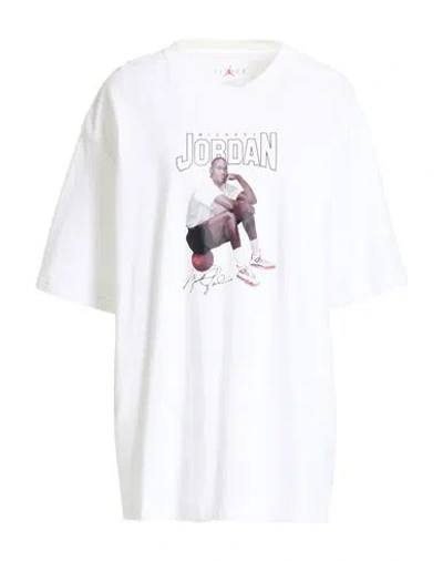 Jordan Woman T-shirt Ivory Size L Cotton In White