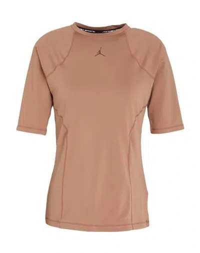 Jordan Woman T-shirt Light Brown Size M Polyester, Elastane