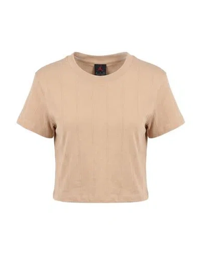 Jordan Woman T-shirt Sand Size M Cotton, Polyester In Beige