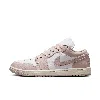 Jordan Women's Air  1 Low Shoes In White/pink Oxford