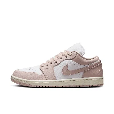 Jordan Women's Air  1 Low Shoes In White/pink Oxford