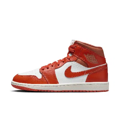 Jordan Women's Air  1 Mid Shoes In Summit White/ Clay/ Amber