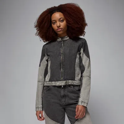 Jordan Women's Air  Jacket In Black/flat Pewter/iron Grey