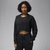 Jordan Knit Crop Cardigan In Black