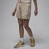 Jordan Marled Knit Drawstring Shorts In White