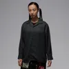 Jordan Long Sleeve Woven Button-up Top In Black