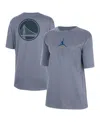 Jordan Women's Ash Golden State Warriors Courtside Statement Edition Boyfriend T-shirt In Blue