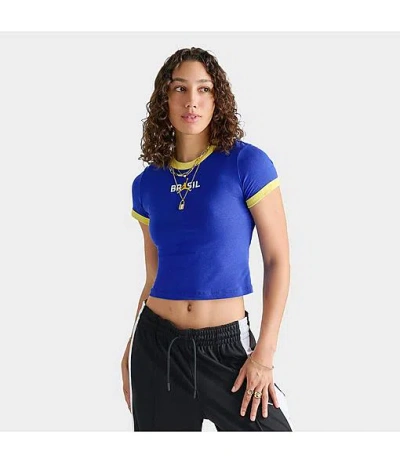 Jordan Women's Brazil Graphic Crewneck T-shirt In Blue