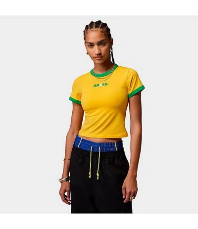 Jordan Women's Brazil Graphic Crewneck T-shirt In Yellow