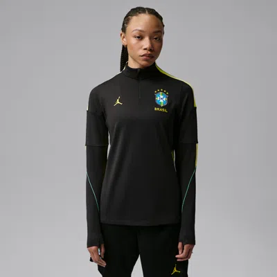 Jordan Women's Brazil Strike  Dri-fit Soccer Knit Drill Top In Black