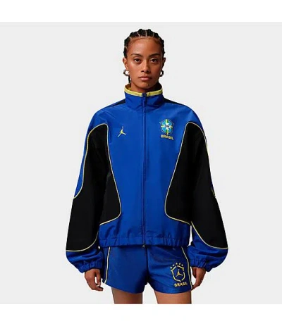 Jordan Women's Brooklyn Brazil Knit Full-zip Track Jacket In Blue