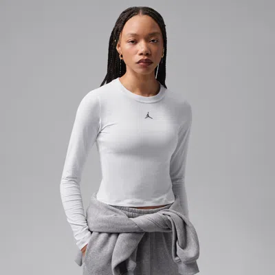 Jordan Women's  Brooklyn Essentials Long-sleeve Mid Layer T-shirt In Gray