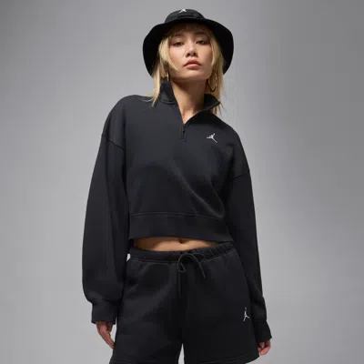 Jordan Women's  Brooklyn Fleece 1/4-zip Top In Black