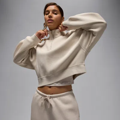 Jordan Women's  Brooklyn Fleece 1/4-zip Top In Neutral