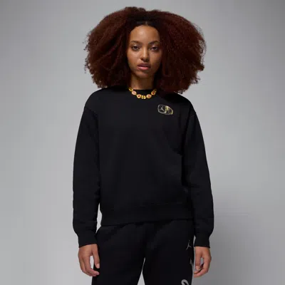 Jordan Women's  Brooklyn Fleece Crew-neck Sweatshirt In Black