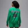 Jordan Brooklyn Oversize Fleece Crewneck Sweatshirt In Green