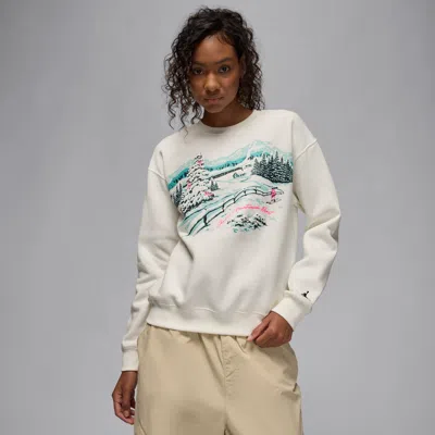 Jordan Women's  Brooklyn Fleece Crew-neck Sweatshirt In White