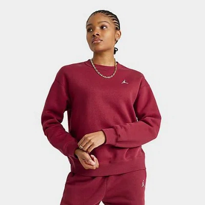 Jordan Women's Brooklyn Fleece Crewneck Sweatshirt In Burgundy
