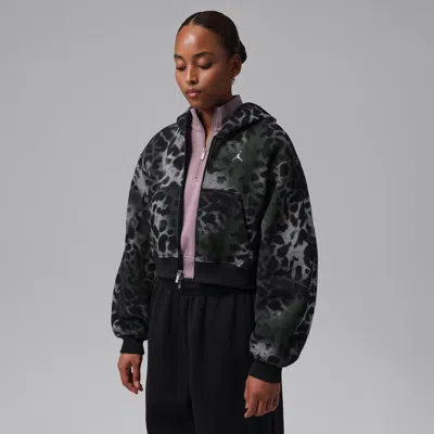 Jordan Women's  Brooklyn Fleece Cropped Full-zip Hoodie In Multi