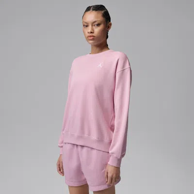 Jordan Women's  Brooklyn Fleece French Terry Crew-neck Sweatshirt In Pink