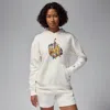 Jordan Women's  Brooklyn Fleece Graphic Pullover Hoodie In White