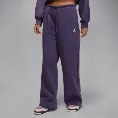 Jordan Women's  Brooklyn Fleece Open-hem Pants In Purple