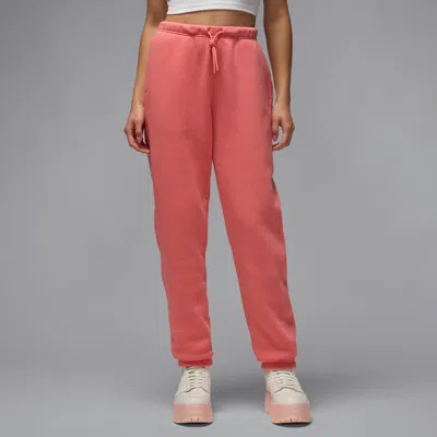 Jordan Women's  Brooklyn Fleece Pants In Pink Salt/white