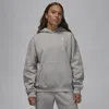 Jordan Women's  Brooklyn Fleece Pullover Hoodie In Dark Grey Heather/white