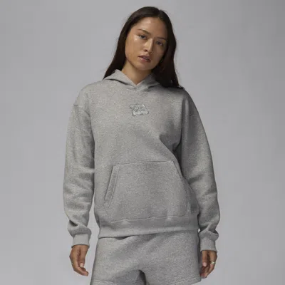 Jordan Women's  Brooklyn Fleece Pullover Hoodie In Dk Gray Heather