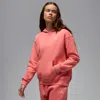 Jordan Women's  Brooklyn Fleece Pullover Hoodie In Pink Salt/white