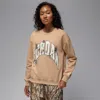 Jordan Women's  Brooklyn Fleece Realtree Crew-neck Sweatshirt In Brown