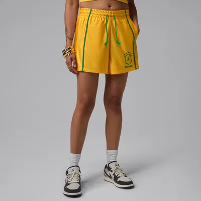 Jordan Women's  Brooklyn Knit Brazil Shorts In Yellow