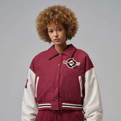 Jordan Women's  Brooklyn Therma-fit Varsity Jacket In Red