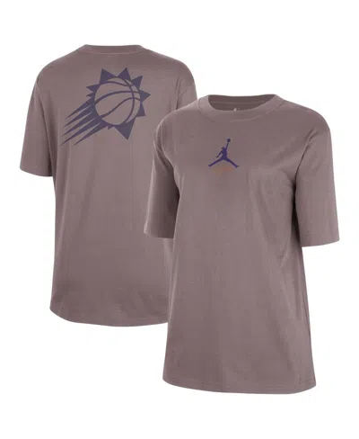 Jordan Women's Charcoal Phoenix Suns Courtside Statement Edition Boyfriend T-shirt In Gray