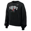 Jordan Women's  College Phoenix Fleece (delaware State University) Crew-neck Sweatshirt In Black