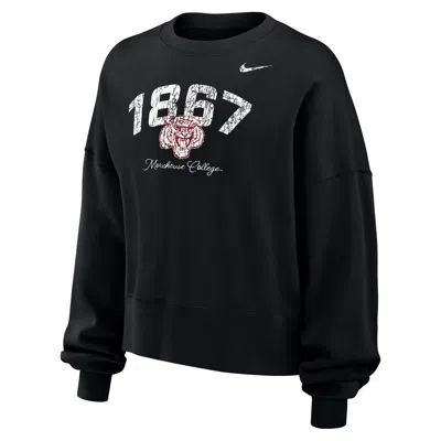 Jordan Women's  College Phoenix Fleece (morehouse College) Crew-neck Sweatshirt In Black