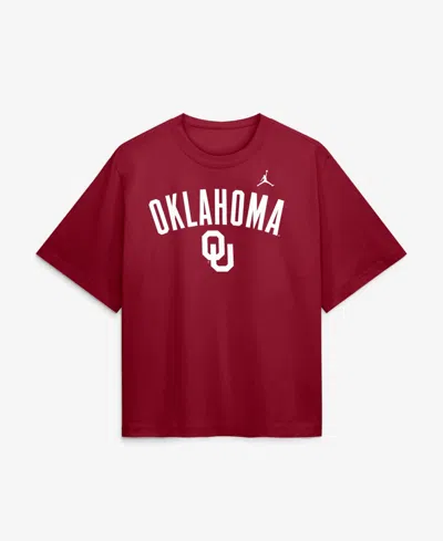 Jordan Women's Crimson Oklahoma Sooners Arch Logo Boxy T-shirt In Brown