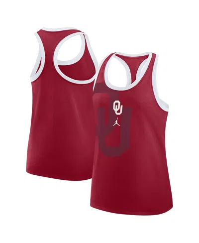 Jordan Women's Crimson Oklahoma Sooners Primetime Racerback Tri-blend Tank Top In Red