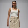 Jordan Crop Tank In White
