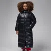 Jordan Hooded Quilted Down Puffer Parka In Black