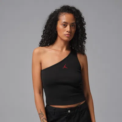 Jordan Flight One Shoulder Tank In Black