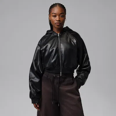 Jordan Women's  Flight Faux Leather Jacket In Black