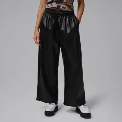 Jordan Women's  Flight Faux-leather Pants In Black