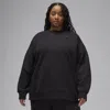 Jordan Women's  Flight Fleece Crew-neck Sweatshirt (plus Size) In Black