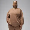 Jordan Women's  Flight Fleece Crew-neck Sweatshirt (plus Size) In Brown