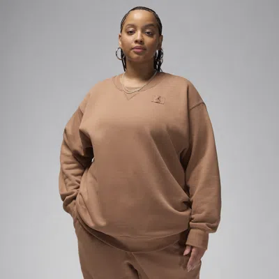 Jordan Women's  Flight Fleece Crew-neck Sweatshirt (plus Size) In Brown