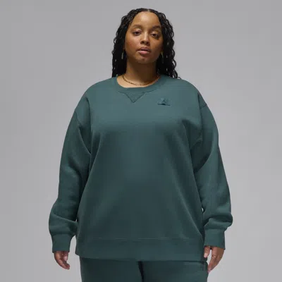 Jordan Women's  Flight Fleece Crew-neck Sweatshirt (plus Size) In Green